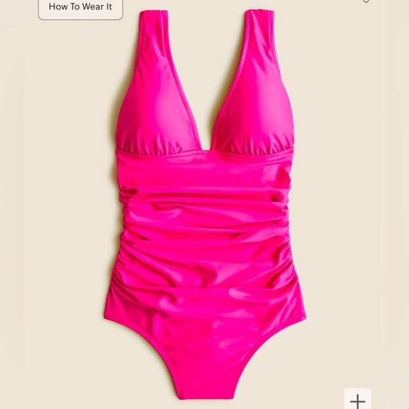 Ruched V-neck one-piece - Picture 1 of 7